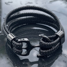 Load image into Gallery viewer, Black Anchor Bracelet