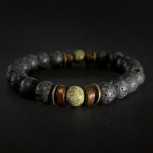 Load image into Gallery viewer, Bokeelia // Black Lava & Seagrass Bead Bracelet