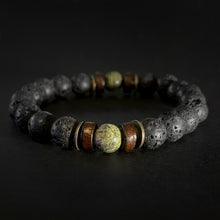 Load image into Gallery viewer, Bokeelia // Black Lava &amp; Seagrass Bead Bracelet
