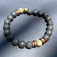 Load image into Gallery viewer, Bokeelia // Black Lava &amp; Seagrass Bead Bracelet
