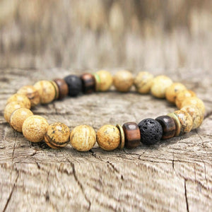 Bokeelia // Natural Wood Bead Bracelet