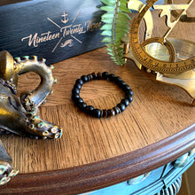 Load image into Gallery viewer, Bokeelia // Black Wood &amp; Amber Bead Bracelet
